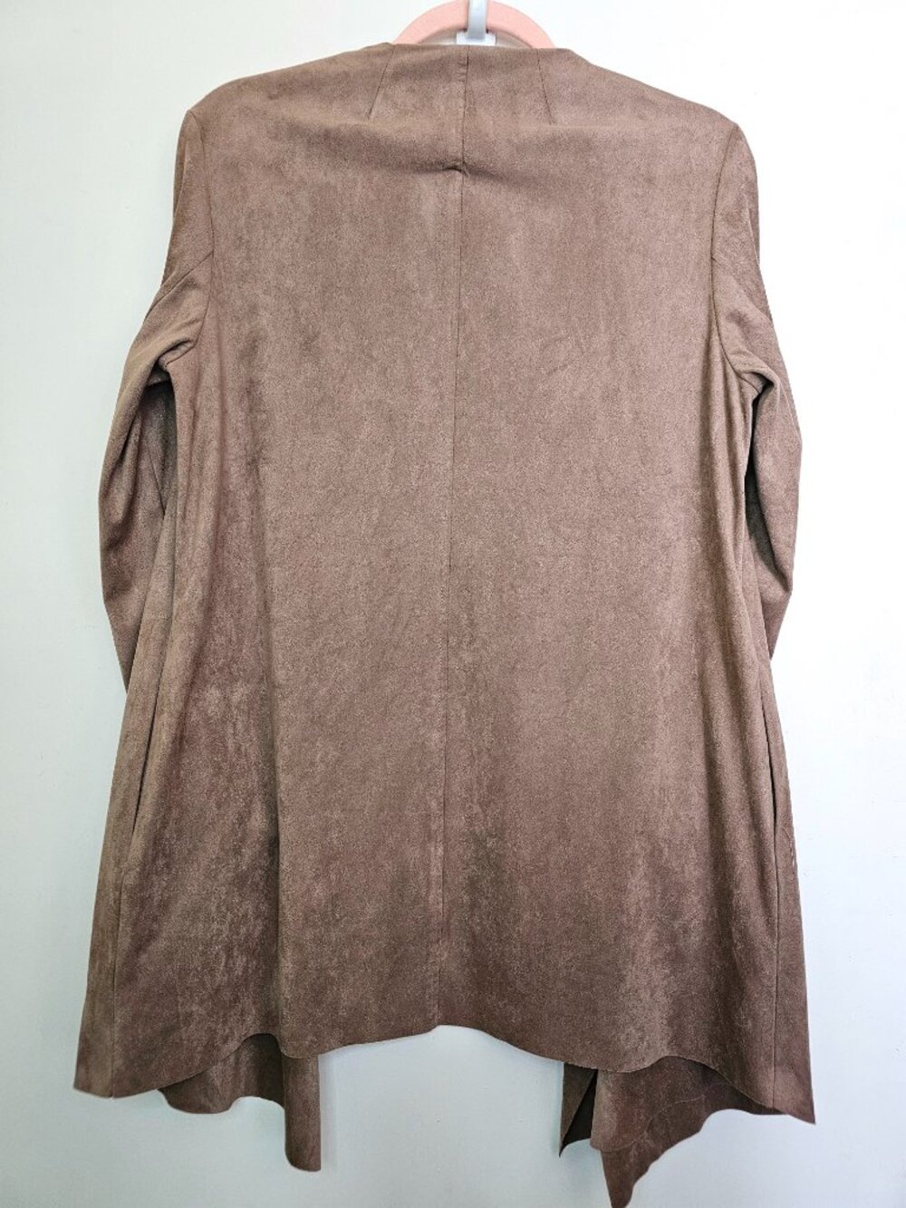 KUT From The Kloth Bernette Long Faux Suede Waterfall Drape Cardigan Jacket Wrap - Picture 3 of 12